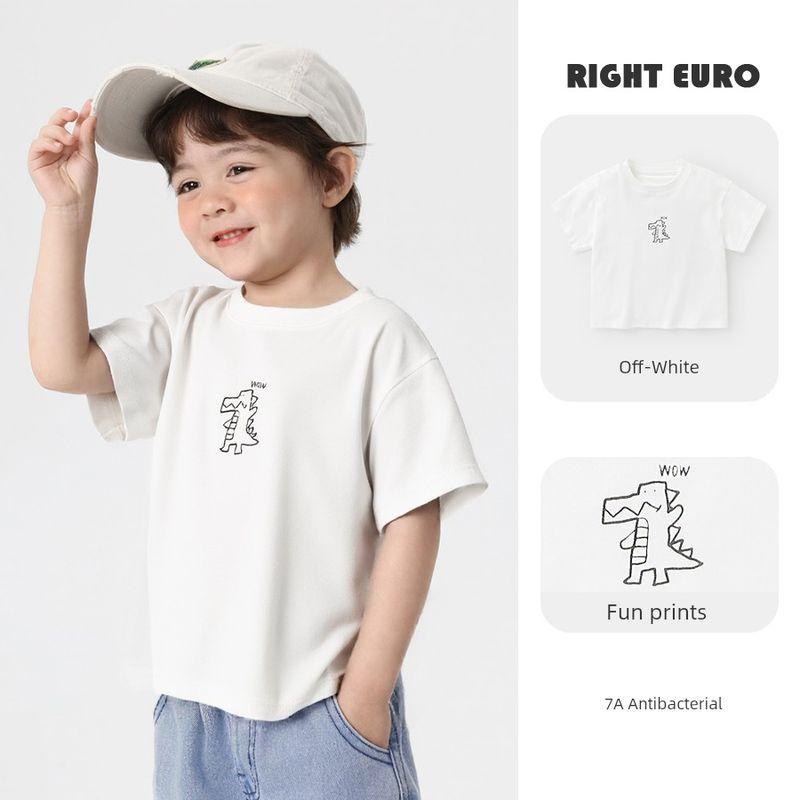Boys' Simple Casual Short-Sleeved T-Shirt Men's Summer Clothing 25 Years New Summer Style Kidsren's Clothing Baby Tops Half-Sleeved