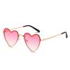 Internet celebrity peach heart decorative sunglasses women's new metal personality trendy glasses fashion wear heart sunglasses