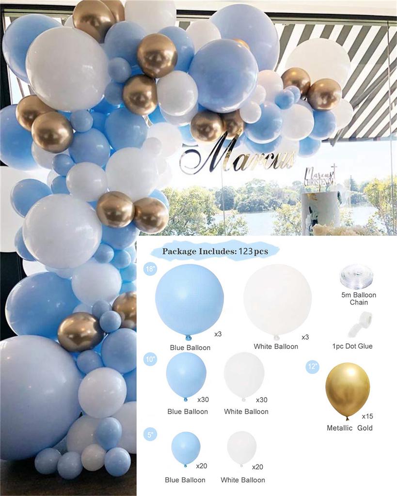 123 шт. воздушные шары + комплект арки из воздушных шаров, воздушные шары для вечеринки, свадебная гирлянда, синий декор