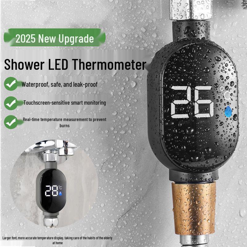 Цифровой светодиодный термометр для воды в ванну для ребенка - Водонепроницаемый дисплей температуры душа