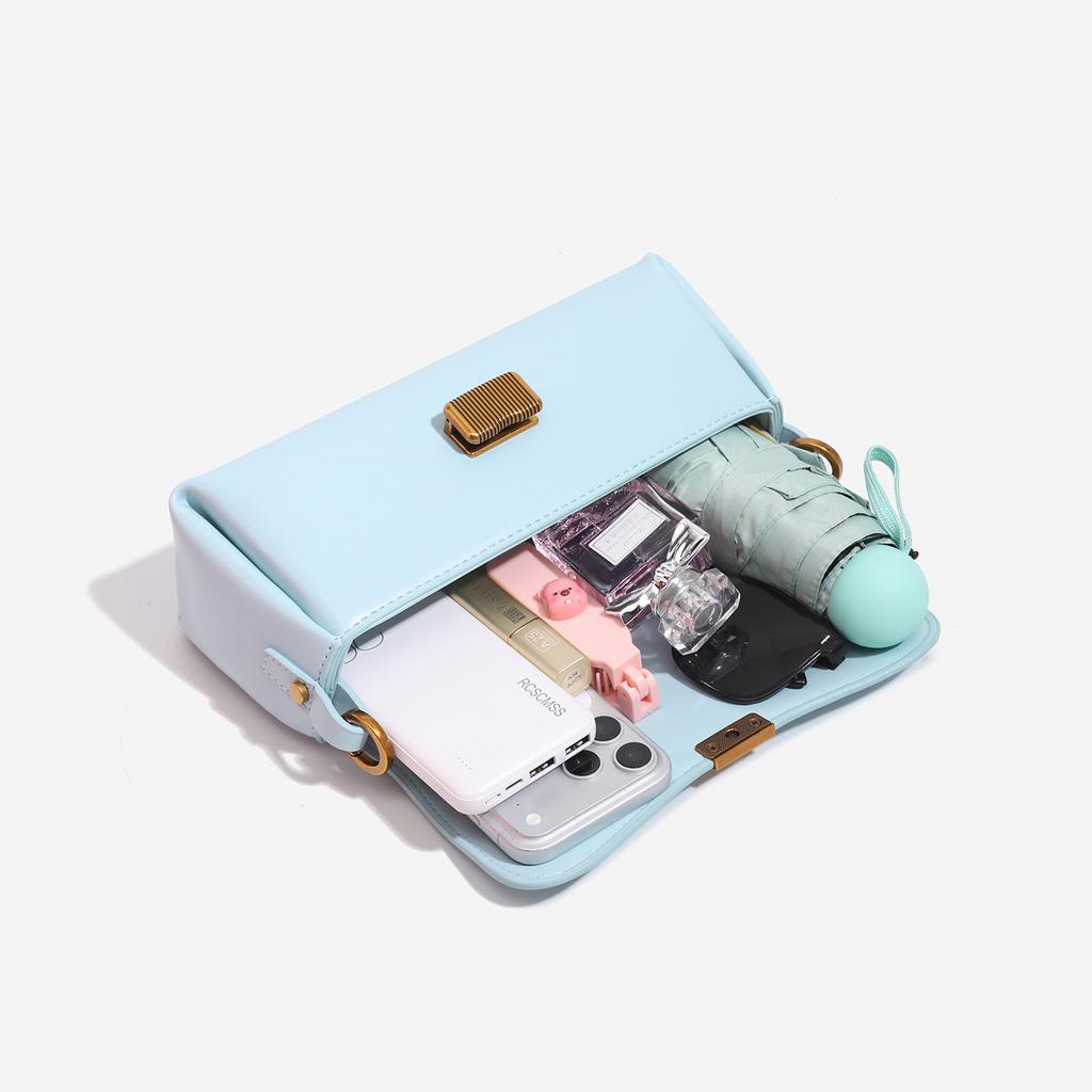 Original niche French-style pink and blue spring-summer new underarm baguette bag, commuter handbag, high-end shoulder and crossbody bag