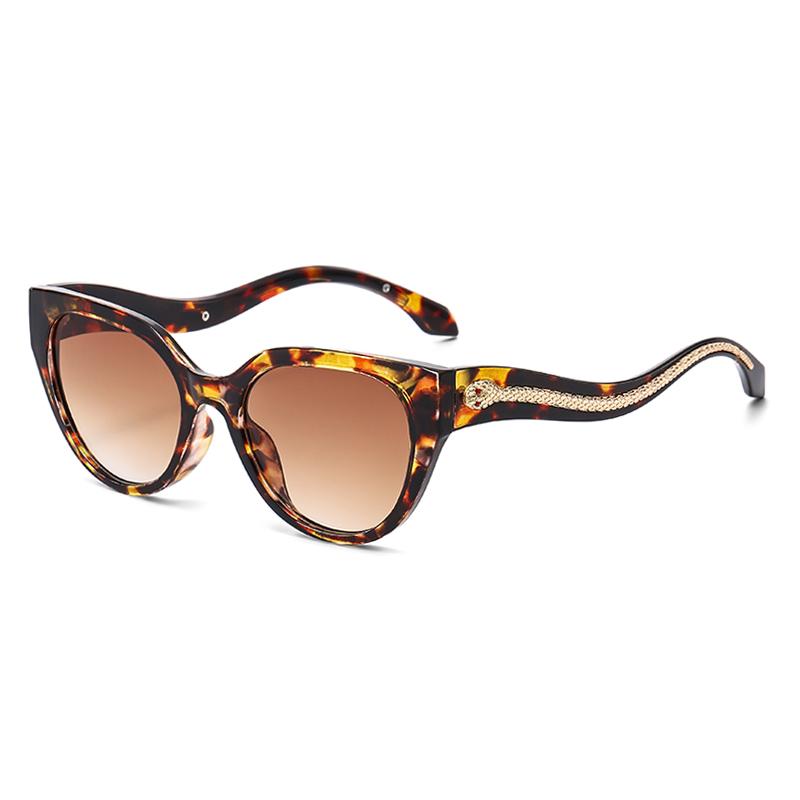 Retro Cat Eye Women Sunglasses Fashion Brand Gradient Lens Unisex Sun Glasses Punk Stylish Snake Decoration UV400 Eyewear