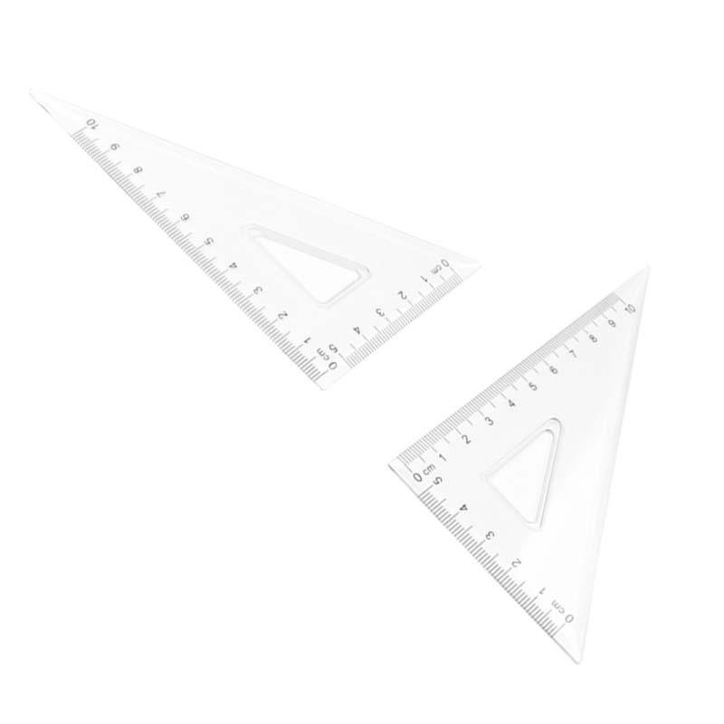 Пластиковая прозрачная треугольная линейка и угольник - Набор студенческих инструментов для рисования