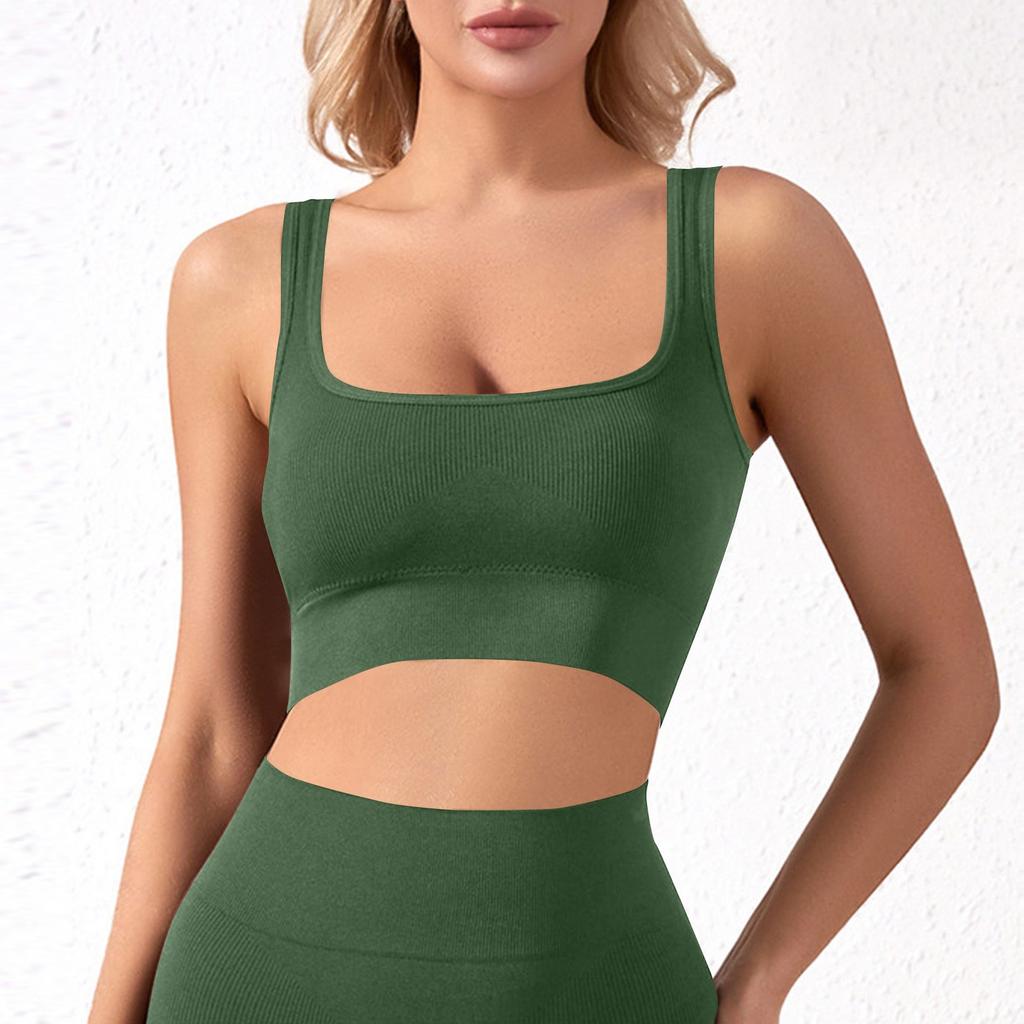 Women's Y Back Sports Bra - Padded Low Impact Spaghetti Thin Strap Workout Yoga Top