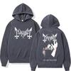 Худи с принтом Death Black Metal Mayhem Женское Винтажное Повседневное С капюшоном Спортивный костюм Мужская мода Готический Рок Оверсайз