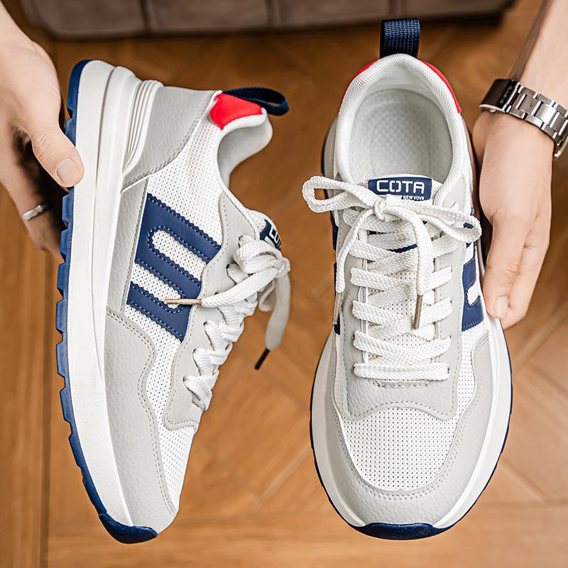 Новые модные мужские кроссовки Four Seasons с толстой подошвой для студентов и мальчиков, трендовые кроссовки с мягкой подошвой, дышащие, повседневные кроссовки для бега