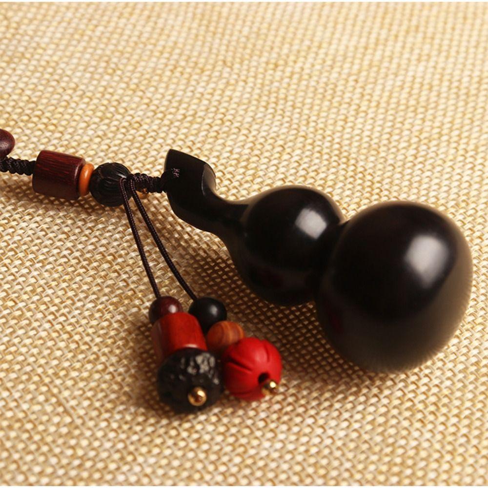 Polished Sandalwood Gourd Keychain Chinese Style Rosewood Car Keychain Man Gift