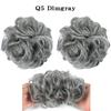XINRAN Girls Curly Scrunchie Chignon With Rubber Band Brown Gray Synthetic Hair Ring Wrap On Messy Bun Ponytails