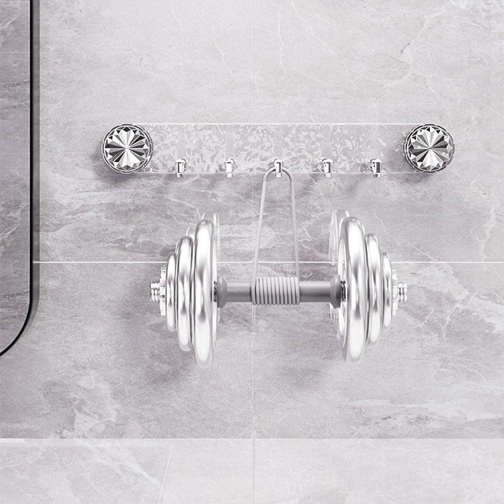 Transparent Wall Mounted Corrugated Row Hook 5 Hooks Sundries Storage Hook  Bathroom Accessories