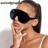 Oversized Shield Sunglasses Women Men Luxury Brand Designer Fashion One-Piece Sun Glasses For Female Punk Big Frame Shades