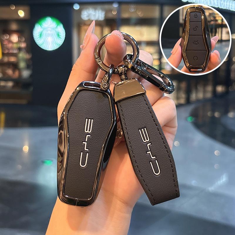 Чехол для автомобильного ключа для BYD Atto 3 Han EV Dolphin 4 кнопки пульт дистанционного управления защитный чехол автомобильные аксессуары для ключей