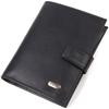 Классическое вертикальное мужское портмоне среднего размера из натуральной гладкой кожи CANPELLINI 21857 Черный
