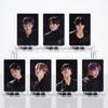 Брелок-подставка в темном стиле BTS, Брелок с фотопортретом Bangtan Boys и подставкой, Настольный декор K-pop айдола для фанатов ARMY
