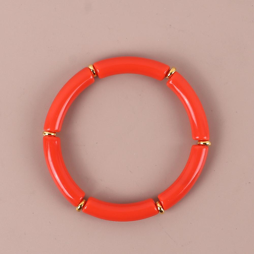 2025 Trendy Colorful Acrylic Bamboo Beads Bracelet for Women Stretch Resin Tube Beaded Cuff Bracelets Bangle Men Fashion Jewelry