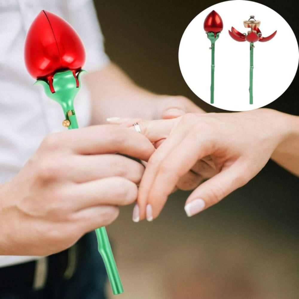 Waterproof Flower Ring Box Elegant Auto Blooming Ring Box Proposal Ring Box  Engagement
