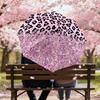1PC Leopard print Glitter Umbrella-9-Rib Reinforced, Automatic Open, Lightweight & Durable, Cute Fashion Accessory for Outdoor-P0769