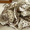 Intricate Floral Print Multi Ruffled Headwear Embroidered Edge Voluminous Hair Circles Baroque Romantic Style Hair Ties For Weddings