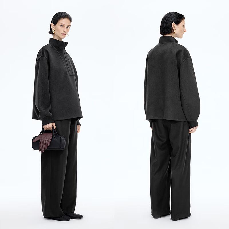 JNBY 2025 Winter Wool Cashmere Stand Collar Coat