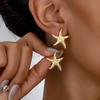 1 Pair Geometric Temperament Casual Starfish Stud Earrings Summer Simple Beach Vacation Style Earrings Ocean Jewelry Gift