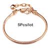 5pcs /Lot Sale Popular Charm Bracelets Diy Elegant Leather Chain Charms Bracelets Bangles For Women Jewelry Gift