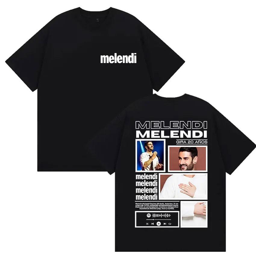 Rapper Melendi Tour 2025 Album Merch T Shirts Women Vintage Gothic Oversized Cotton Tshirt Y2k Man Hip Hop Punk Tees Streetwear