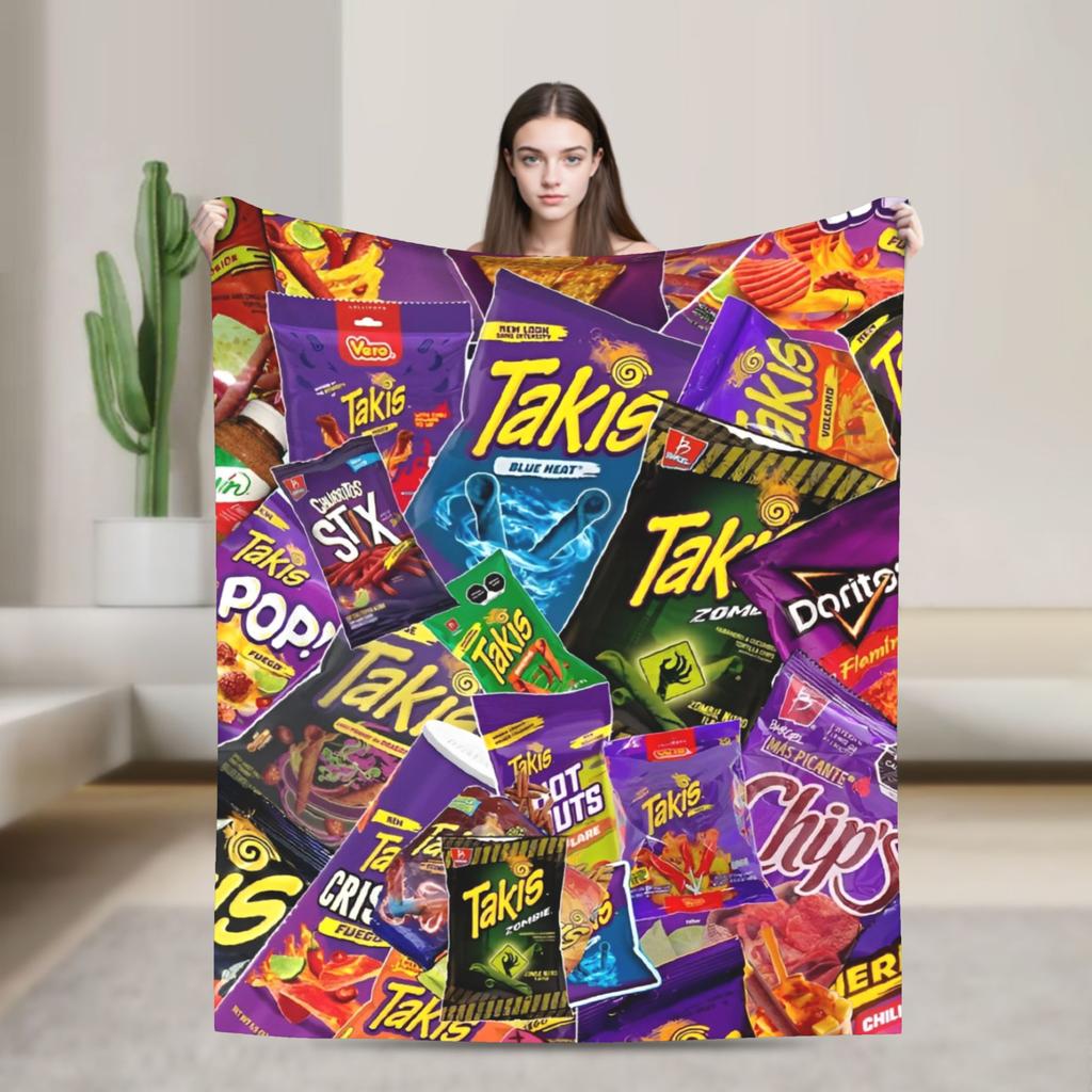 Takis Chili Chips Blanket Super Warm Print Plush Throw Blanket For Living Room Picnic Flannel Bedspread Bed Cover
