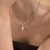 Серебряная цепочка на ключицы с жемчугом S925: Японско-корейская холодная эстетика, универсальный дизайн для женщин