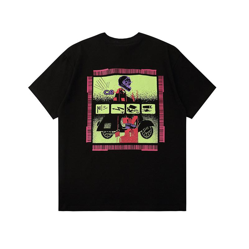 Summer 2026 Life Japanese Cavempt Trendy Brand Ce Shortsleeved Crossshaped Sunflowerprinted Unisex And Unisex Couple Tshirt