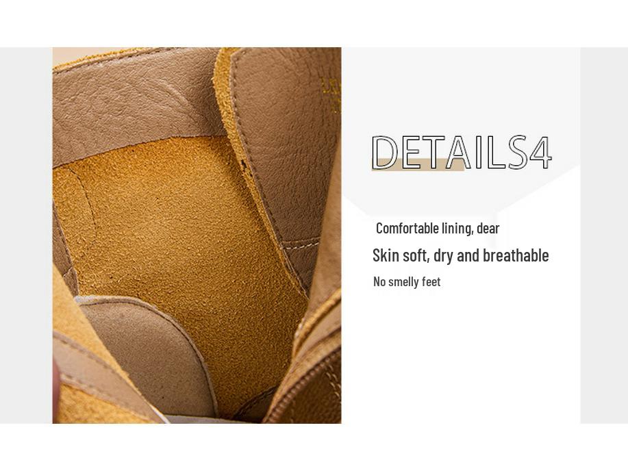 2025 Women's Retro Western Cowboy Martin Boots: Thick-Soled, Height-Increasing Low-Top for Spring & Autumn