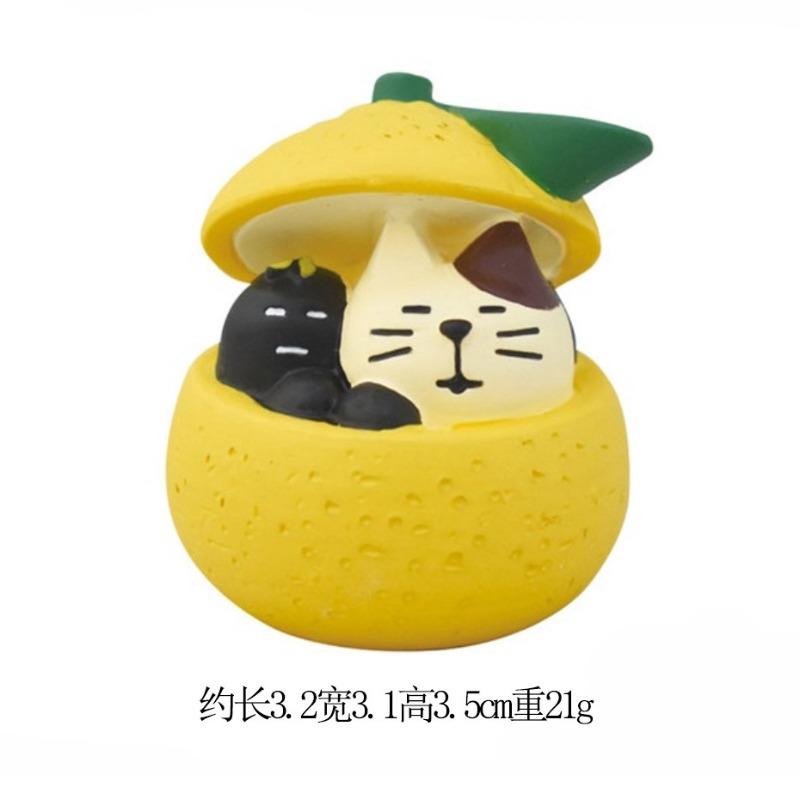 Японский стиль маленькая желтая утка грейпфрут кошка zakka лимонная мода игра декоративный подарок INS середины осени смола ручная работа маленький орнамент