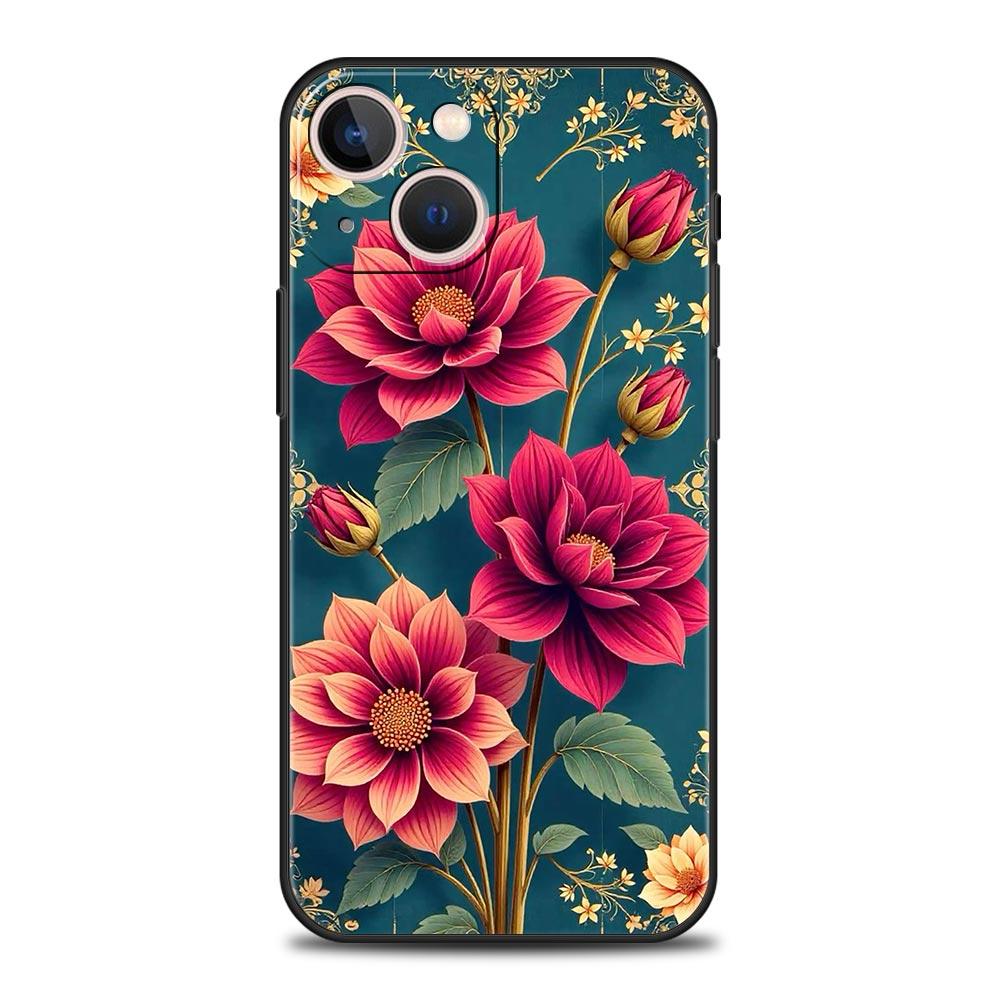 Абстрактные Растения Цветок Чехол для Телефона Cover для iPhone 17 16 15 14 13 12 11 Pro Max 17 Air Plus Ударопрочный Мягкий ТПУ Чехол Fundas Сумка