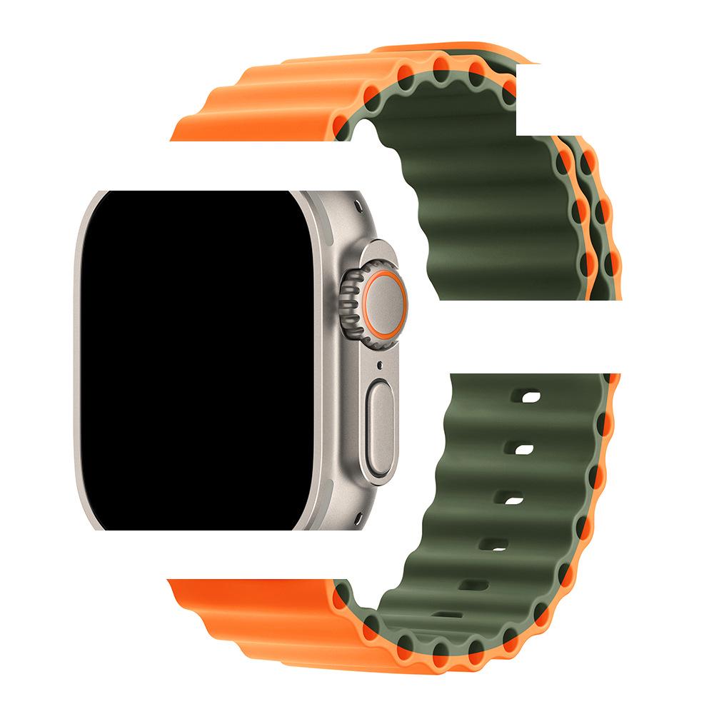 Применимый ледяной синий силиконовый ремешок для Apple Watch Series 1-10 (S10 Официальный стиль)