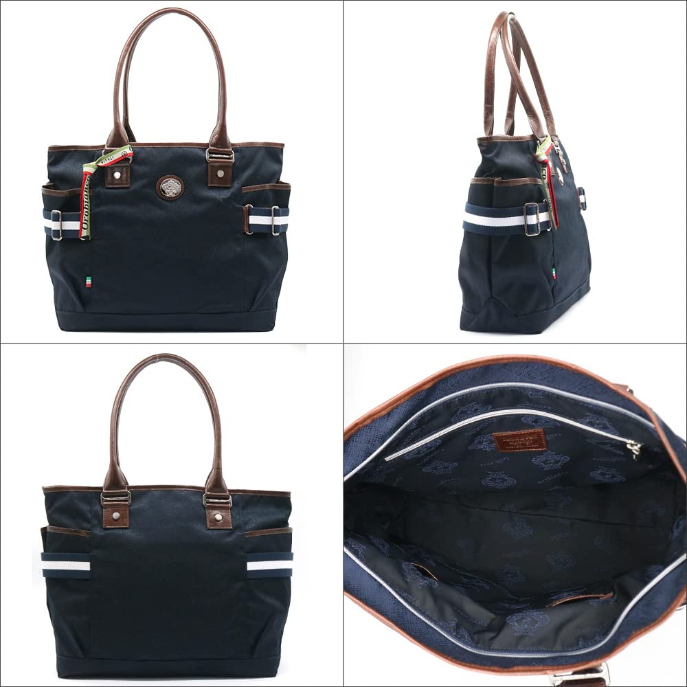 Orobianco GRYDA-C TRISSA Tote Bag in Blue SCURONavy, Limonta Nylon and Genuine Leather, Large Capacity, Men's, Made in Italy, Perfect for Commuting,