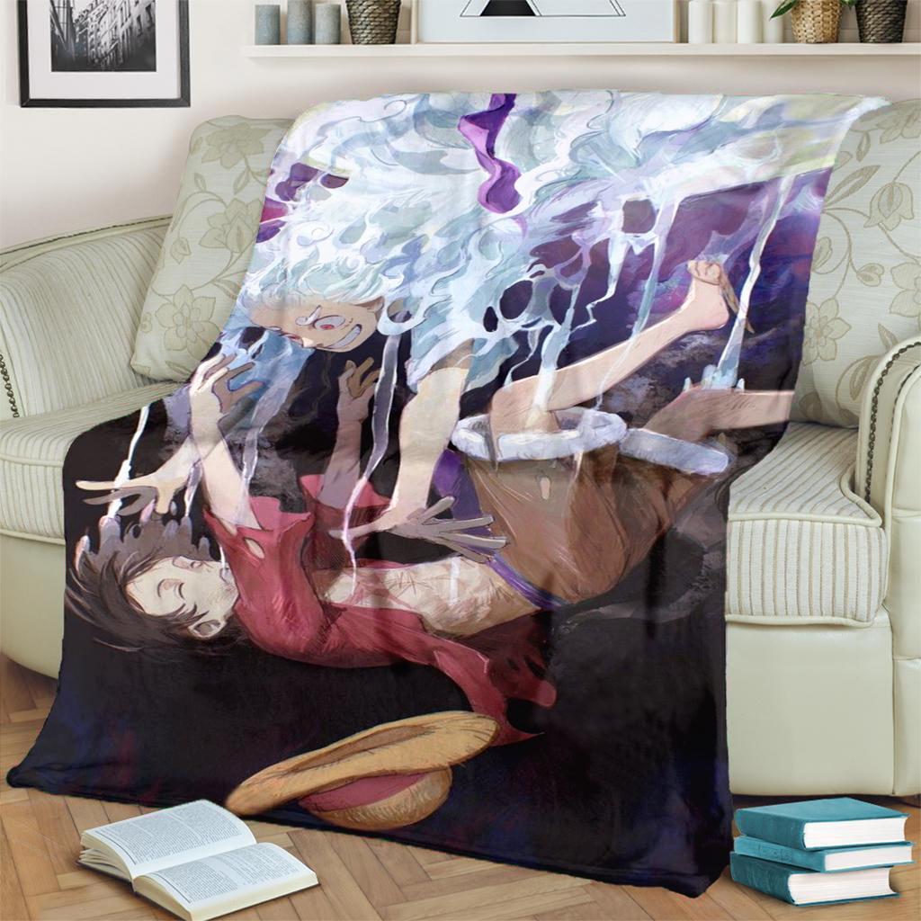 "ONE PIECE" Flannel Blanket Cozy Warm Print for Bedrooms, Sofas, Beds, Chairs, Picnics and Travel