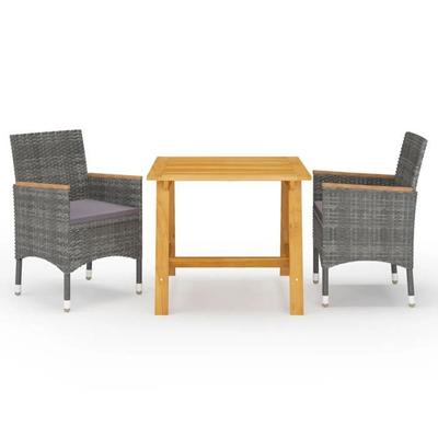Maison Exclusive - Ensemble À Manger De Jardin 3 Pcs Gris