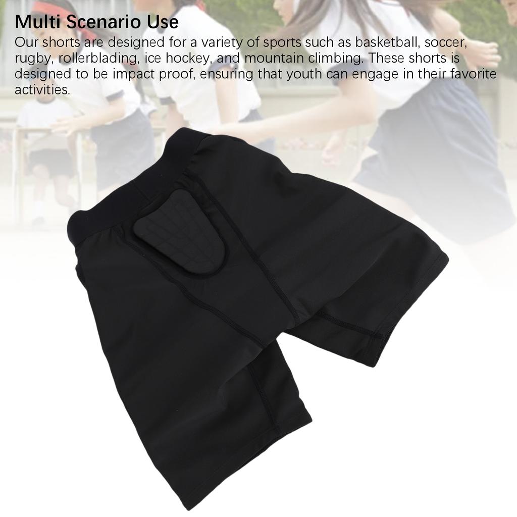 Youth Compression Shorts Breathable Impact Proof Protective Padded Underwear for Football Basketball