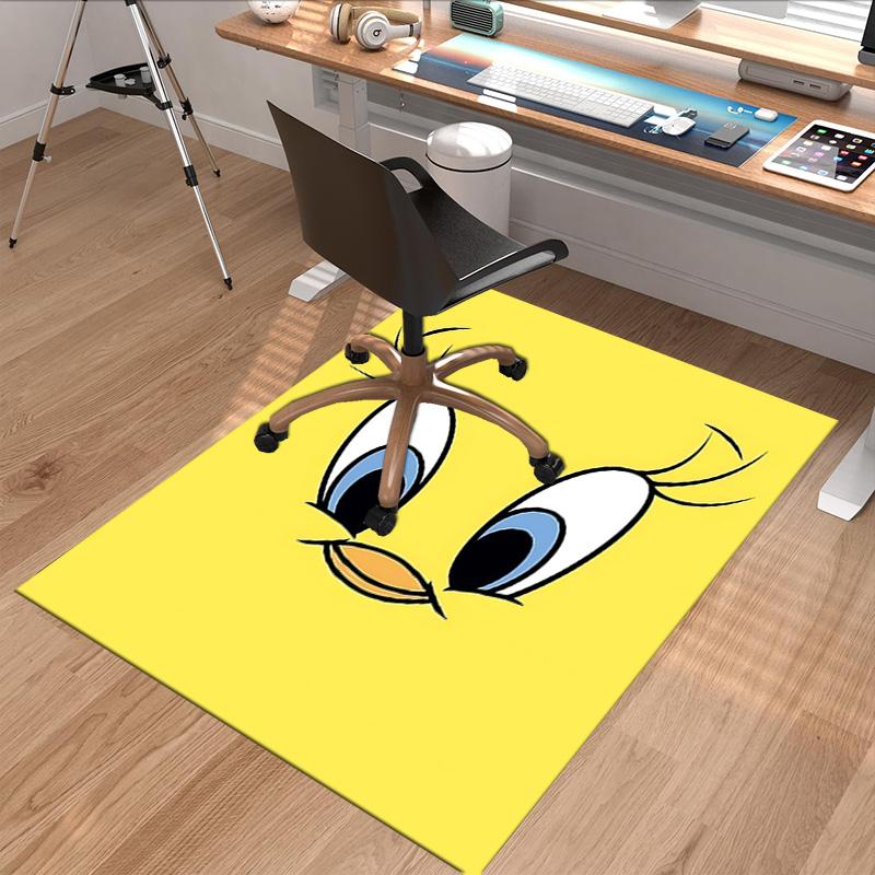 Tweety Bird'S Face Carpet For Playroom Bedroom Living Room Sofa Home Decorkids Game Area Rug Nonslip Floor Mat
