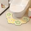 Floral Pattern U-shaped Floor Mat Quick Drying Anti Slip Floor Mat New Bathroom Mat  For Bathroom