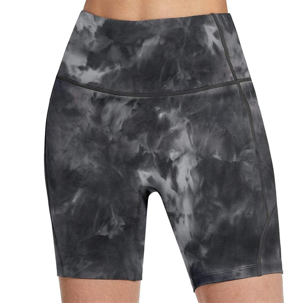 Женские шорты для йоги с высокой посадкой, облегающие, с эффектом подтяжки бедер, окрашенные методом печати