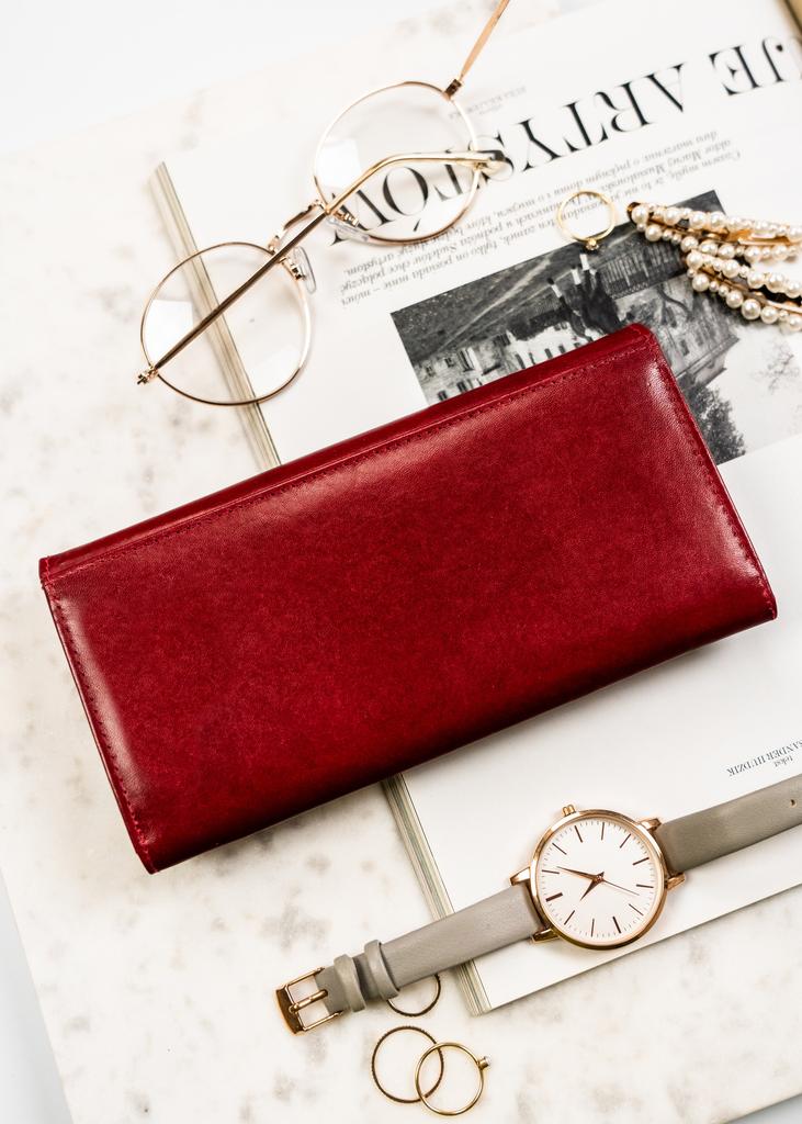 Women's leather wallet PTN 1680177-TVT-6554 Red