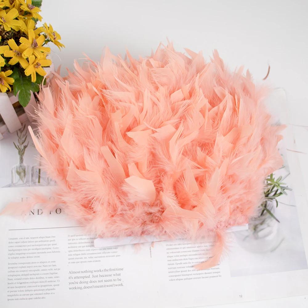 Feather White Turkey Feathers Trim 10-15cm/4-6inch Natural Feather Ribbon for Sewing Clothing Fringe Plumes Wedding Decoration