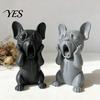 Burr-free Dog Figurine 3D Printed French Bulldog Figurine, Screaming Decorative Sculpture, Puppy Statue Sculpture for Car Dashboard, Home Office Desk,