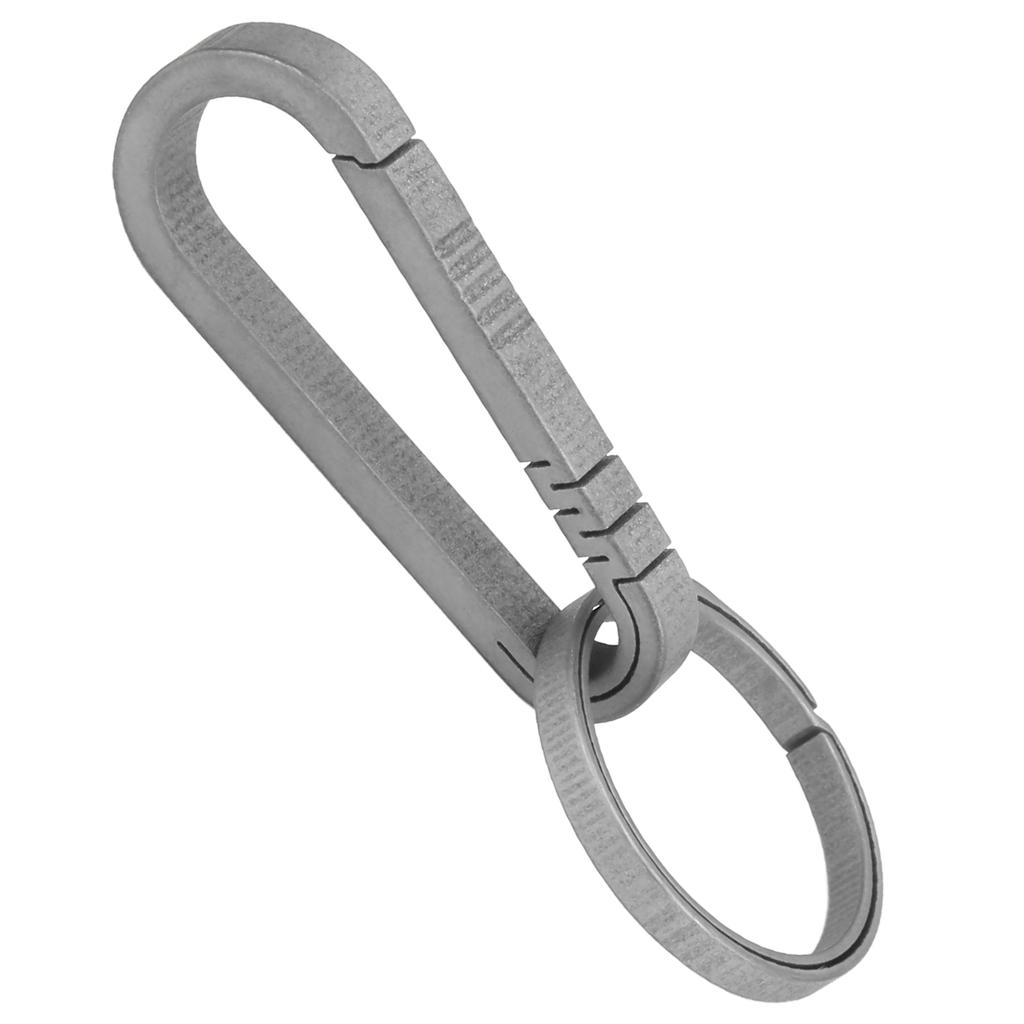 Outdoor Titanium Alloy Keychain Hook Mini Keychain Clip and Key Rings for MountaineeringGray