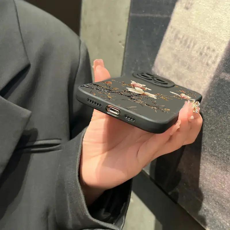 Flower And Bird Chinese Style Case For Mi 15 14T 13T 12T Pro 14 13 12 11 Lite 5G NE Poco F6 F5 X5 M6 X7 Pro 4G Soft Cover