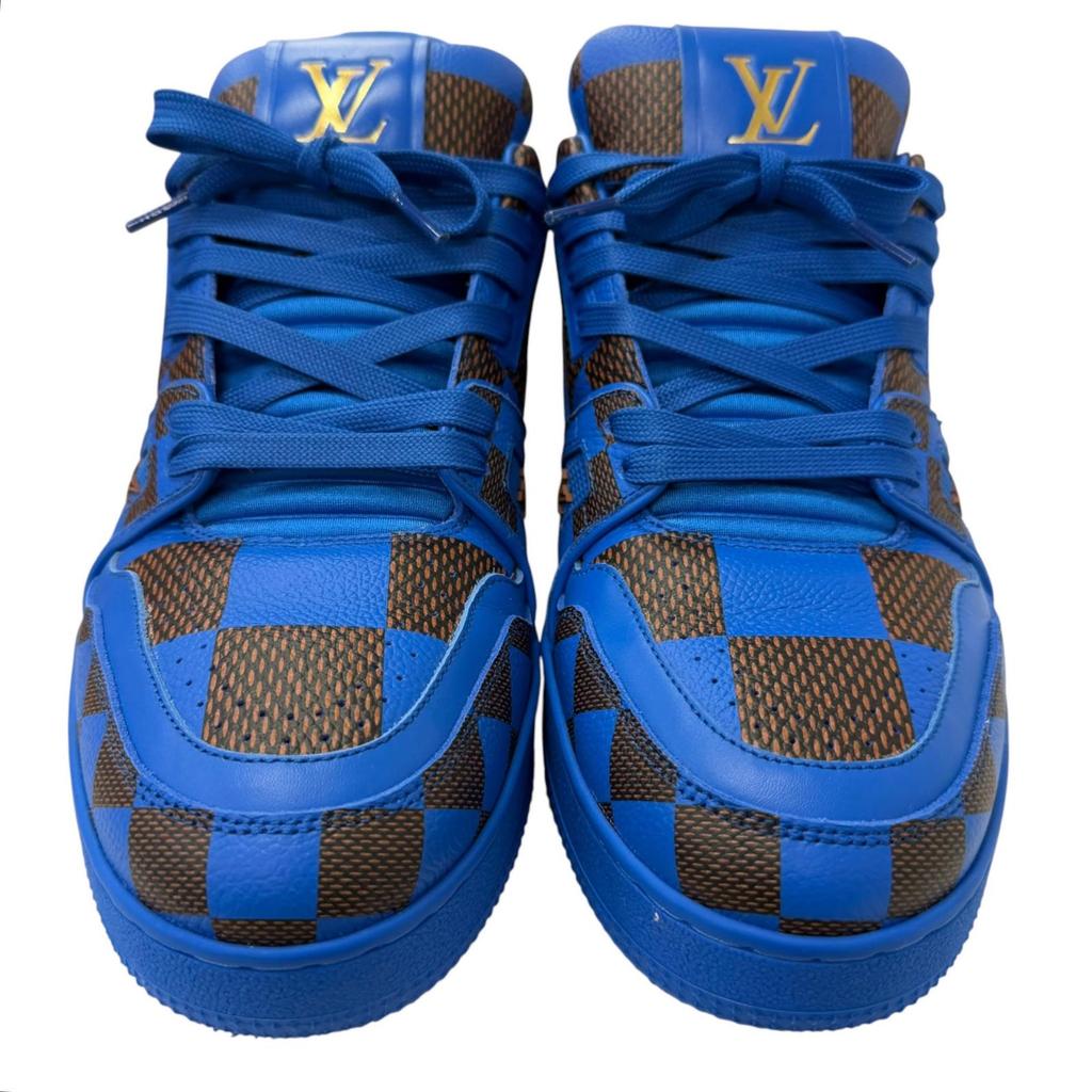 Отличные низкие кроссовки LOUIS VUITTON Линия LV Trainer Кожа Damier мужские 6 Б/у
