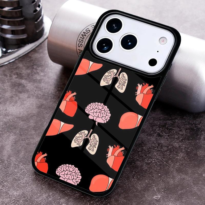 Человеческие Органы Мозг Чехол для Телефона для iPhone 17 16 15 Pro Max Air 14 13 12 11 Plus Ударопрочный Чехол