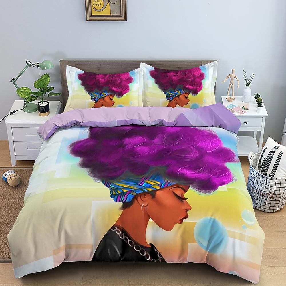 Egyptian Bedding Set Ancient Egypt Civilization Duvet Cover Characters Bedclothes 2/3PCS African Tribe Quilt Cover