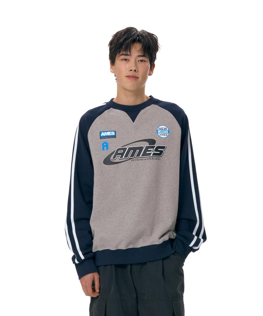 AMES-WORLDWIDE Sleeve Stitch Sweatshirt Gray (Am2Esum441A)
