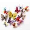 New Style 12Pcs Double Layer 3D Butterfly Wall Stickers Home Room Decor Butterflies For Wedding Decoration Magnet Fridge Decals KTY