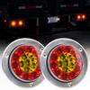 2x 4'' LED Round Tail Light Rear Brake Hamburger Turn Signal Lamp For Truck Trailer RV Van Lorry Caravan Tractor Camper UTV UTE